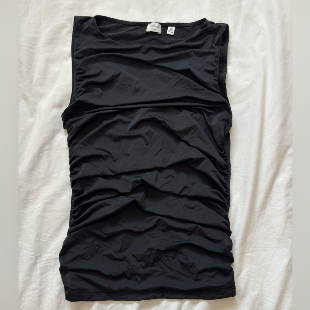 Aritzia Black Ruched Tank Top